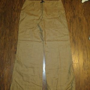 Womens wide-leg 100% linen pants
